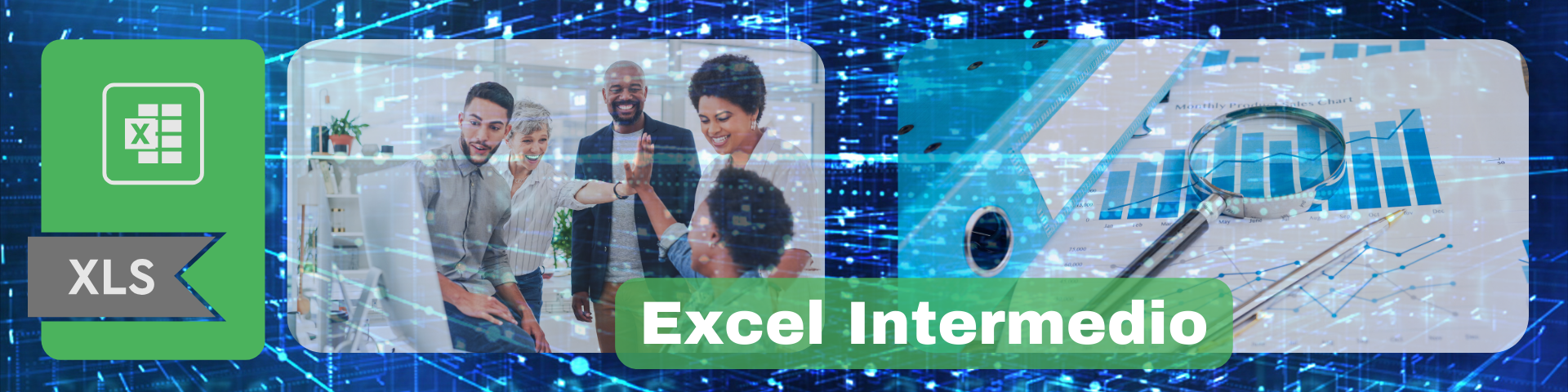 Encabezado Curso Hojas de Cálculo, Excel Intermedio