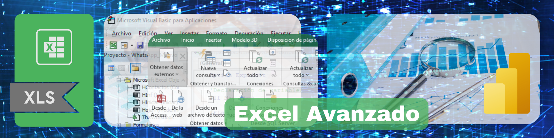Encabezado del Curso Hojas de Cálculo - Excel Avanzado